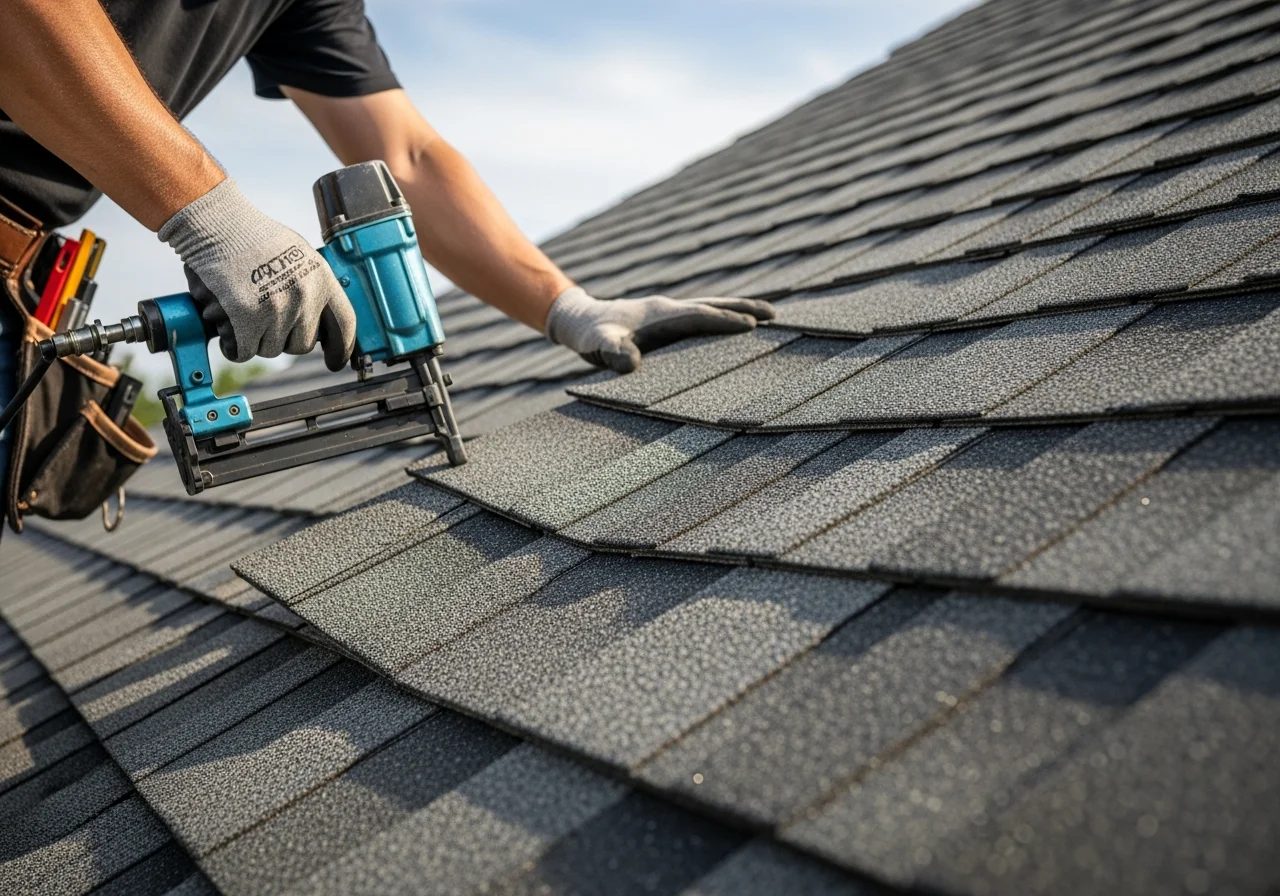 Roof repair in Washington, D.C. — installing architectural shingles